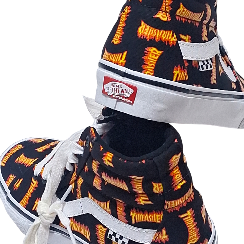 Vans Sk8-Hi Thrasher Allover Logo Black Size 8 NWT - Picture 12 of 14